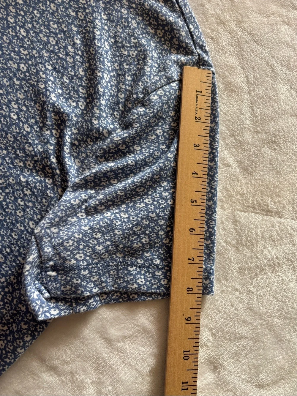 J.Crew Performance CoolMax Untucked Polo Shirt Men's Size Medium Blue Floral